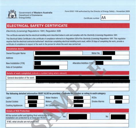 electrical box certificate|electrical safety certificate.